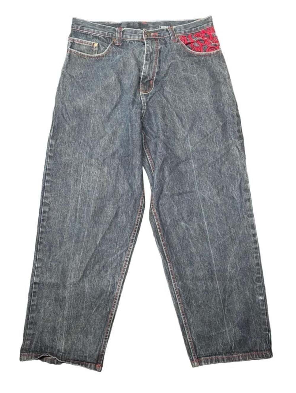 Coogi Denim Jeans, Baggy Fit, Size 36x32 , White Stain on Left Leg